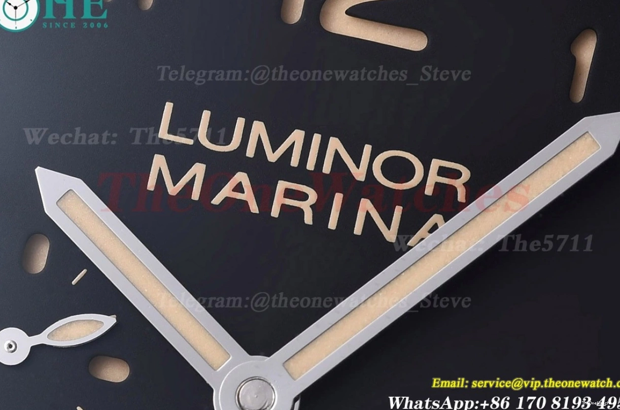 44mm Black SS Luminor LE TTF Marina P9010 PAM732 Dial 0512